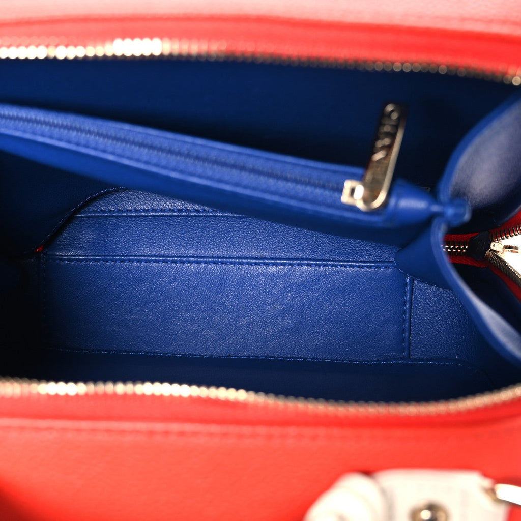 Caviar Quilted Medium CC Filigree Vanity Case Blue White Red