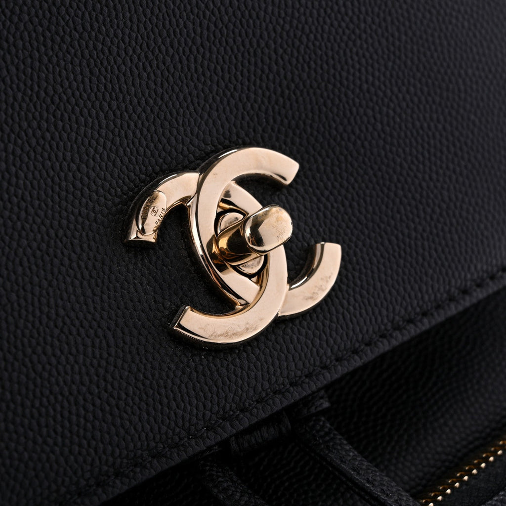 Caviar Quilted Business Affinity Backpack Black