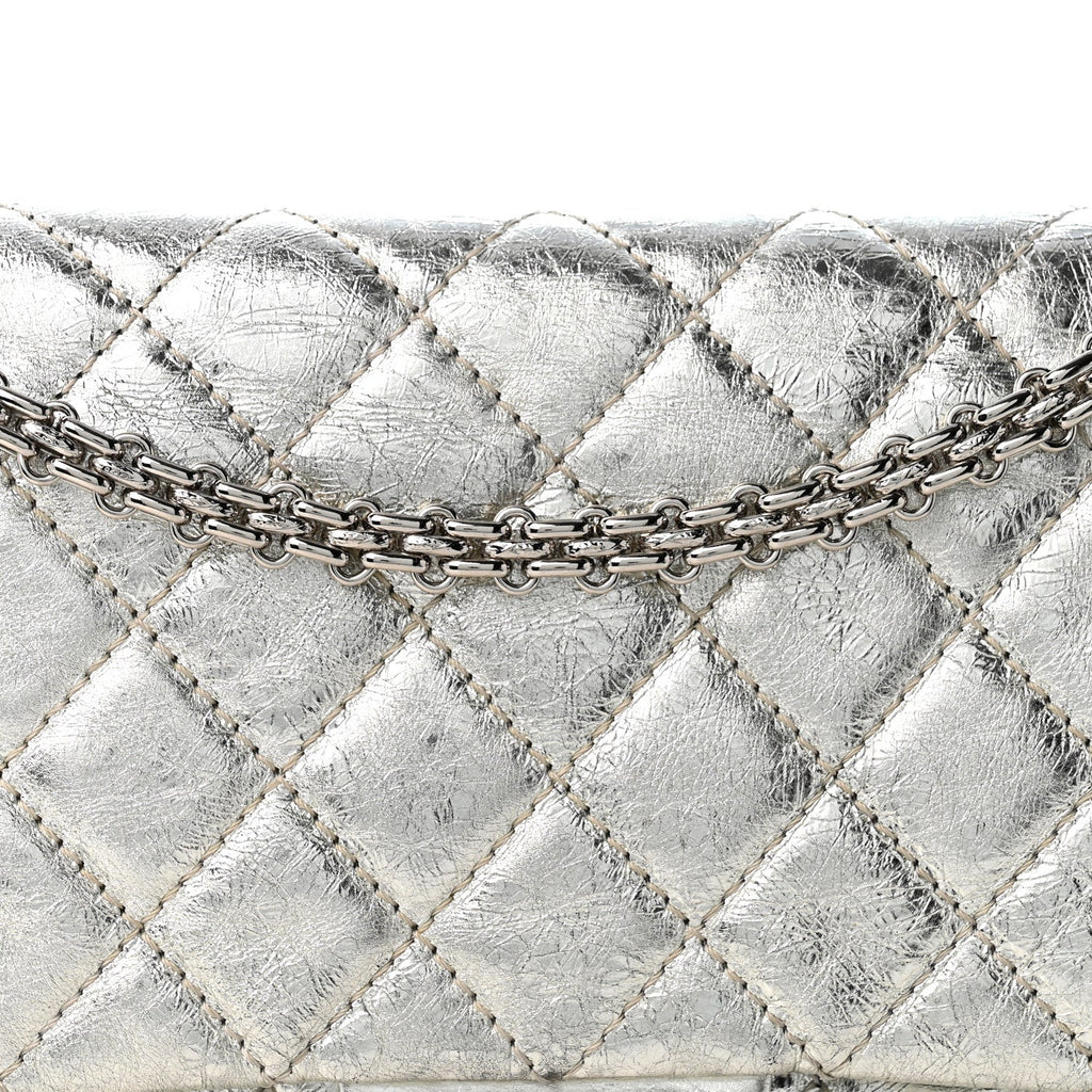 Metallic Aged Calfskin Quilted 2.55 Reissue 226 Flap Silver