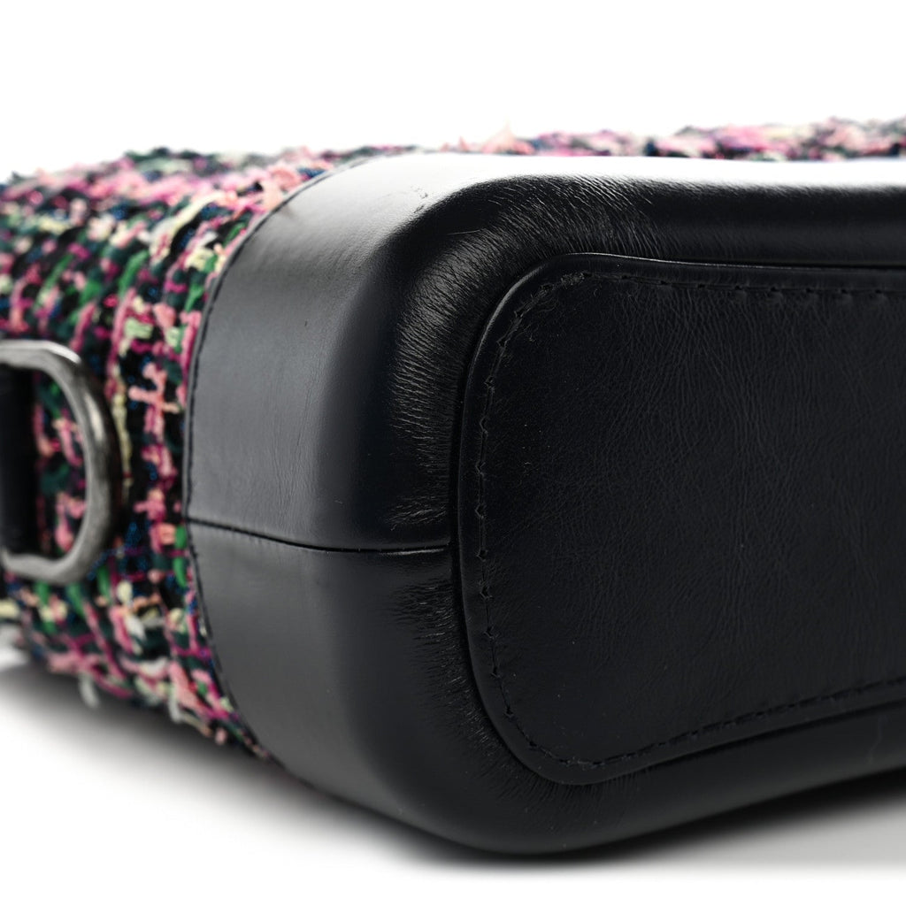 Tweed Calfskin Small Gabrielle Hobo Navy Blue Multicolor