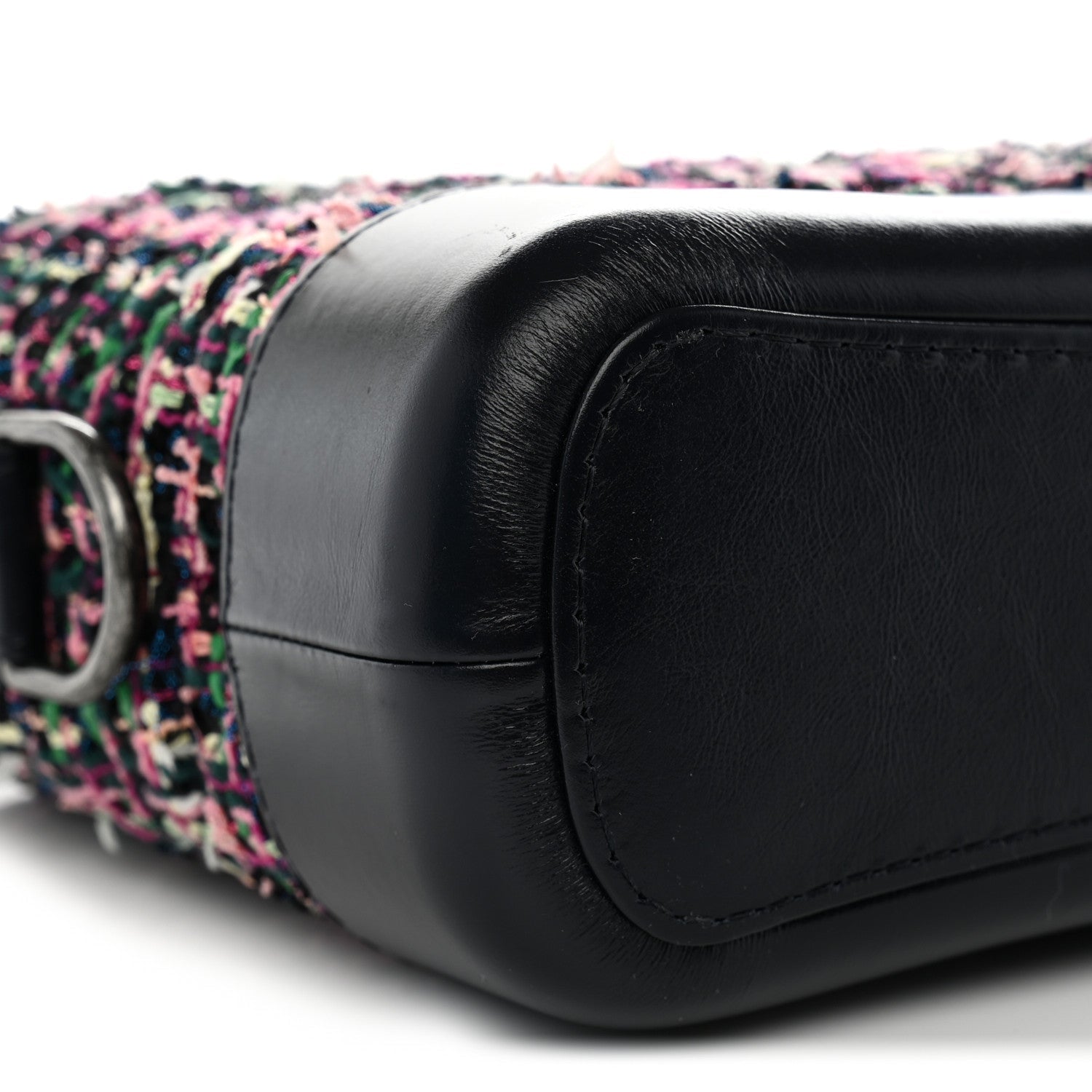 Tweed Calfskin Small Gabrielle Hobo Navy Blue Multicolor