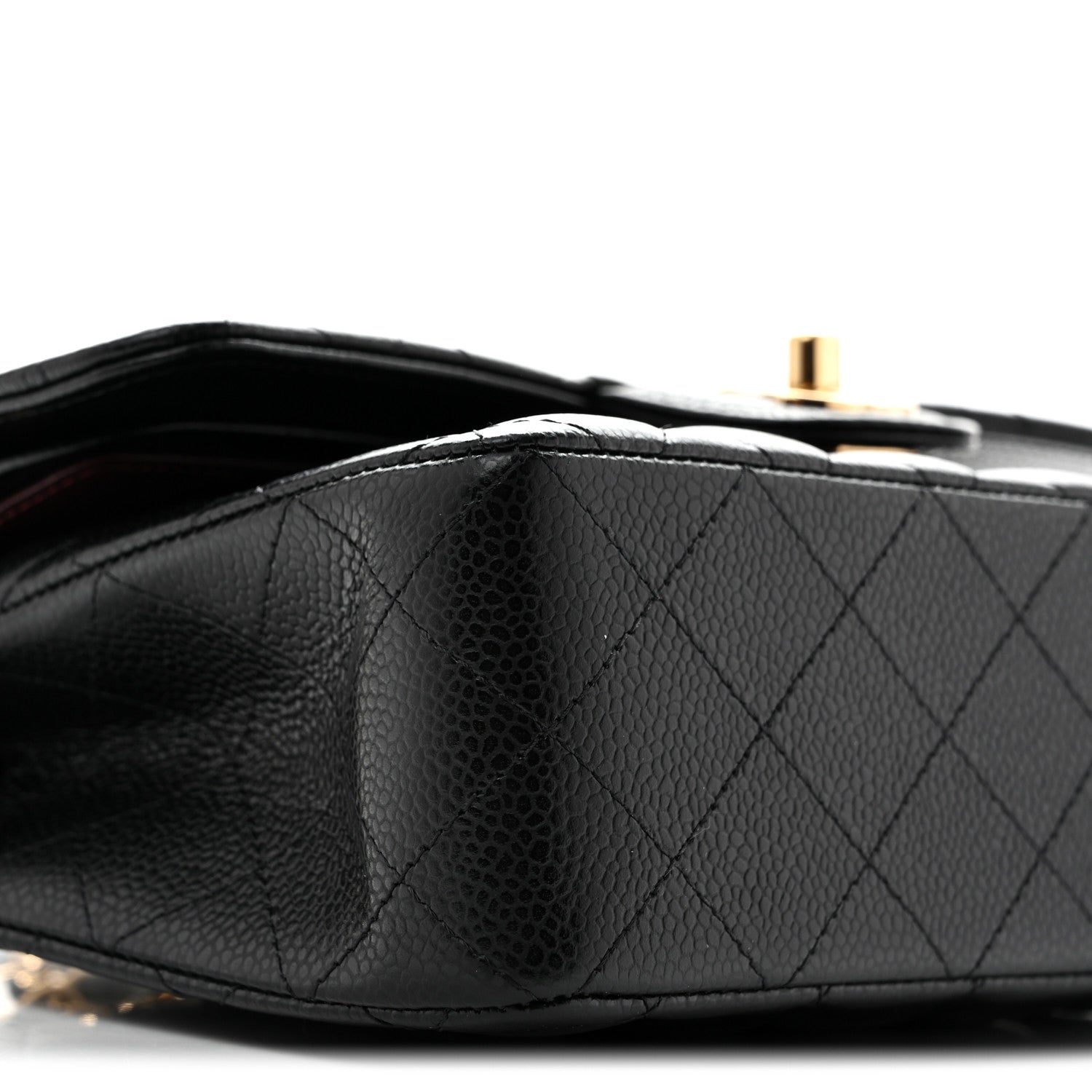 Caviar Quilted Small Double Flap Black