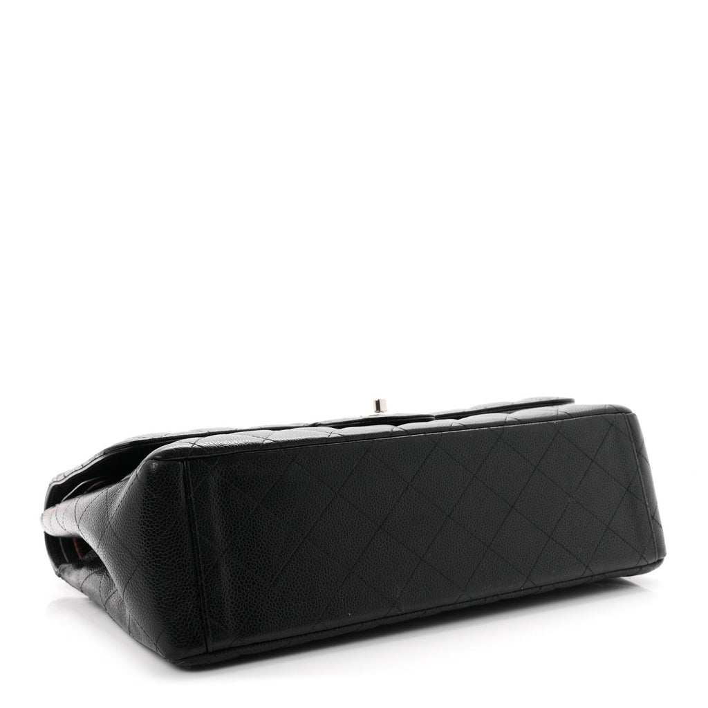 Caviar Quilted Maxi Double Flap Black