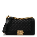 Caviar Quilted Medium Boy Flap Black