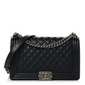 Caviar Quilted New Medium Boy Flap Black