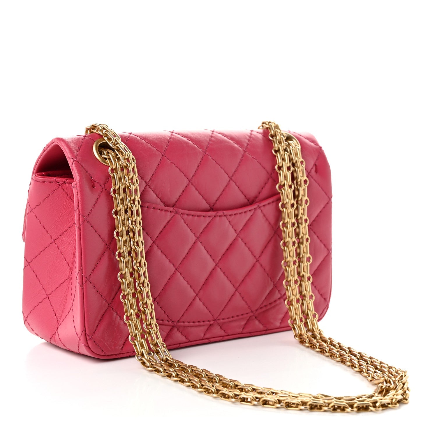 Aged Calfskin Quilted 2.55 Reissue Mini Flap Pink