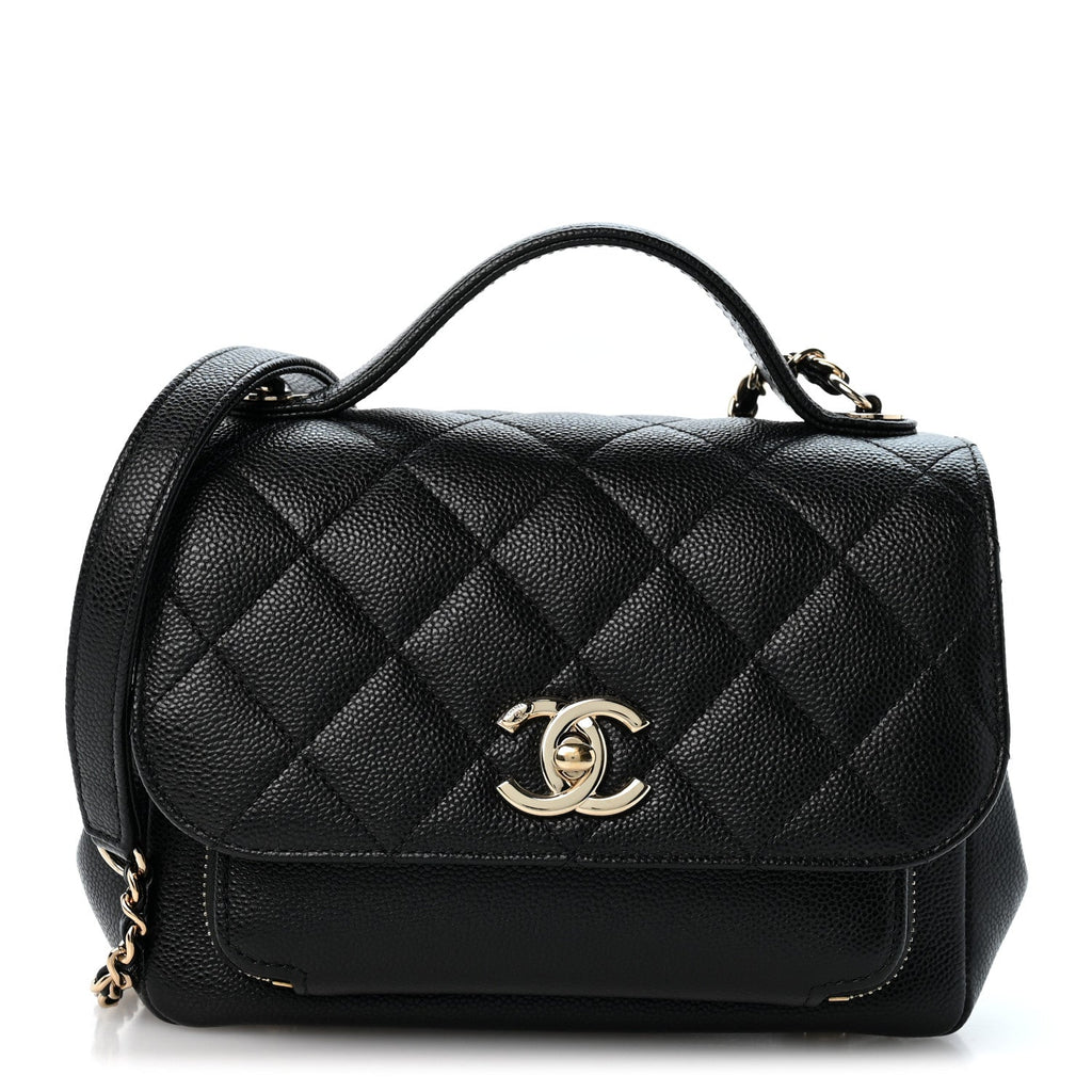 Caviar Quilted Small Business Affinity Flap Black