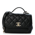 Caviar Quilted Small Business Affinity Flap Black
