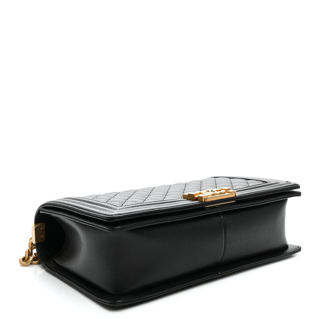 Lambskin Quilted New Medium Boy Flap Black