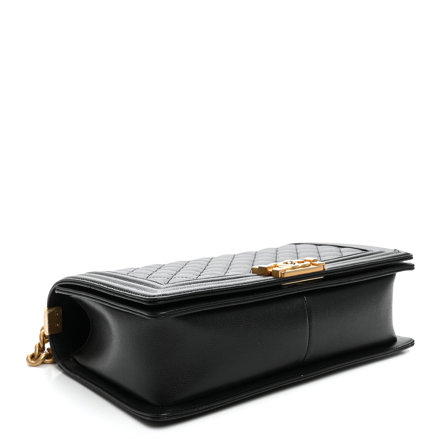Lambskin Quilted New Medium Boy Flap Black