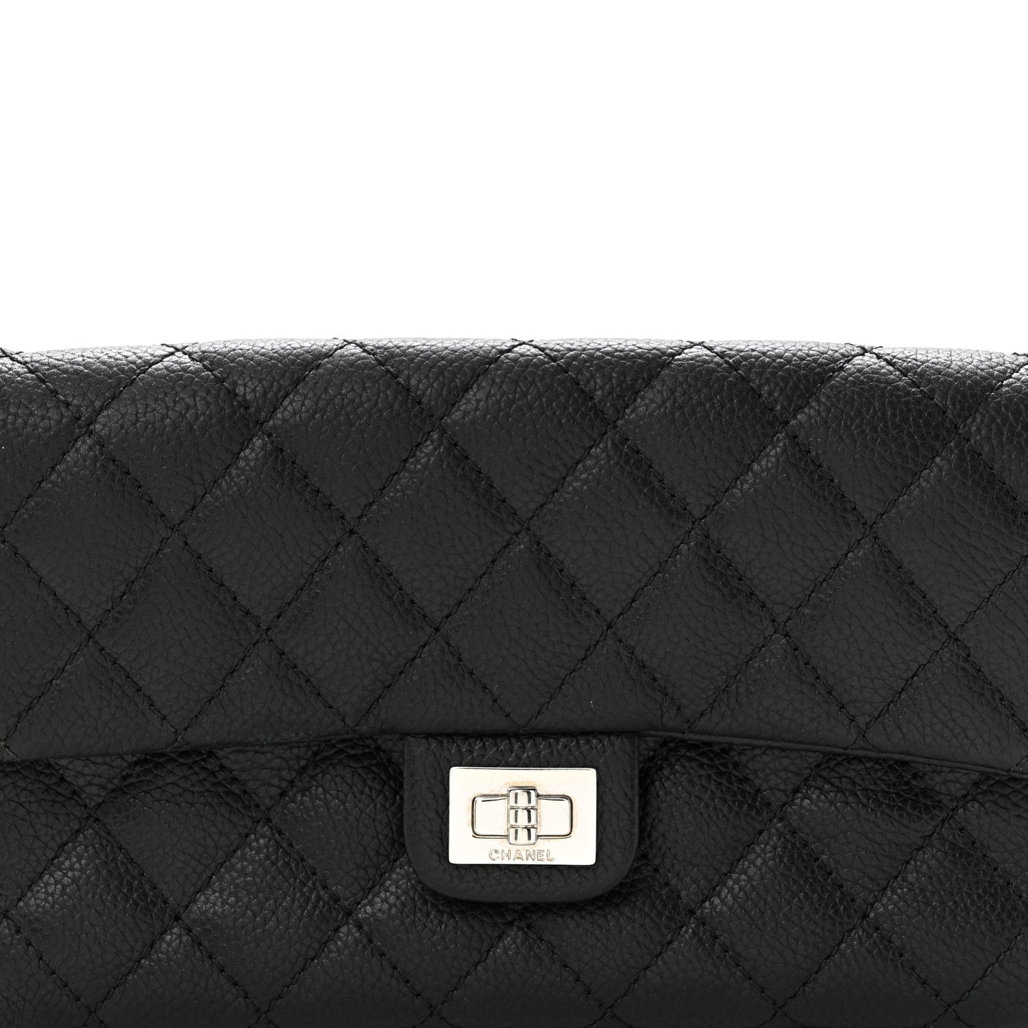 Grained Calfskin Quilted 2.55 Reissue Flap Belt Bag Clutch Black