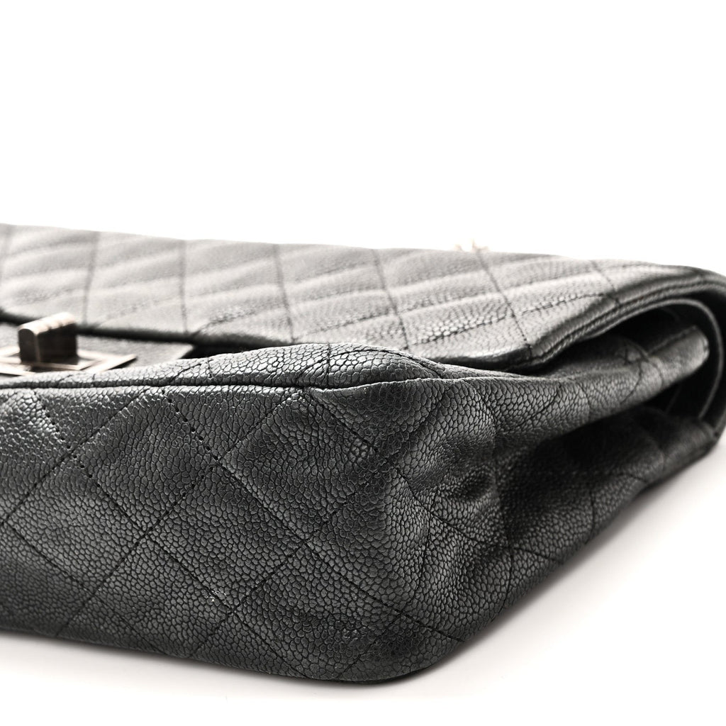 Washed Caviar Quilted 2.55 Reissue 225 Bijoux Chain Flap  Black