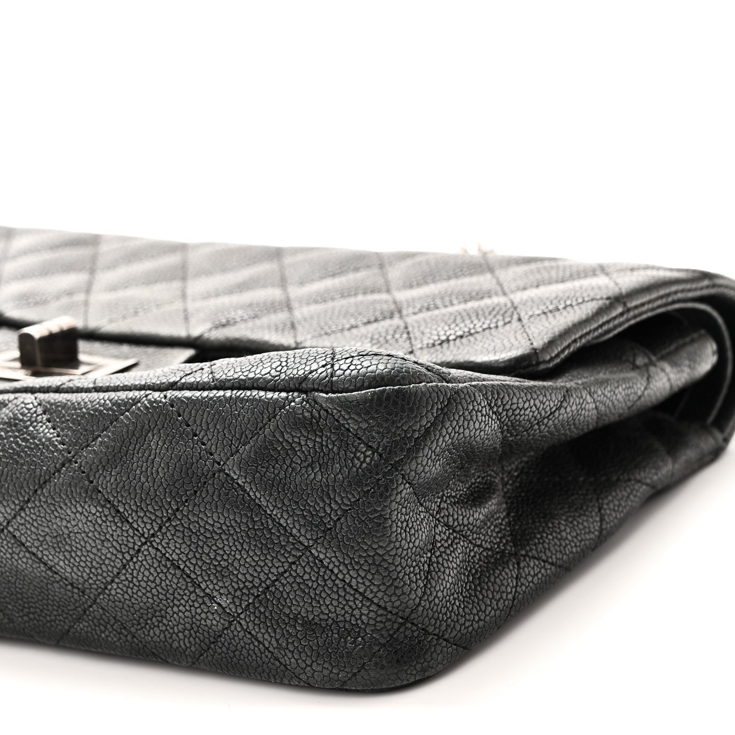 Washed Caviar Quilted 2.55 Reissue 225 Bijoux Chain Flap  Black