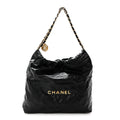 Shiny Calfskin Quilted Chanel 22 Black