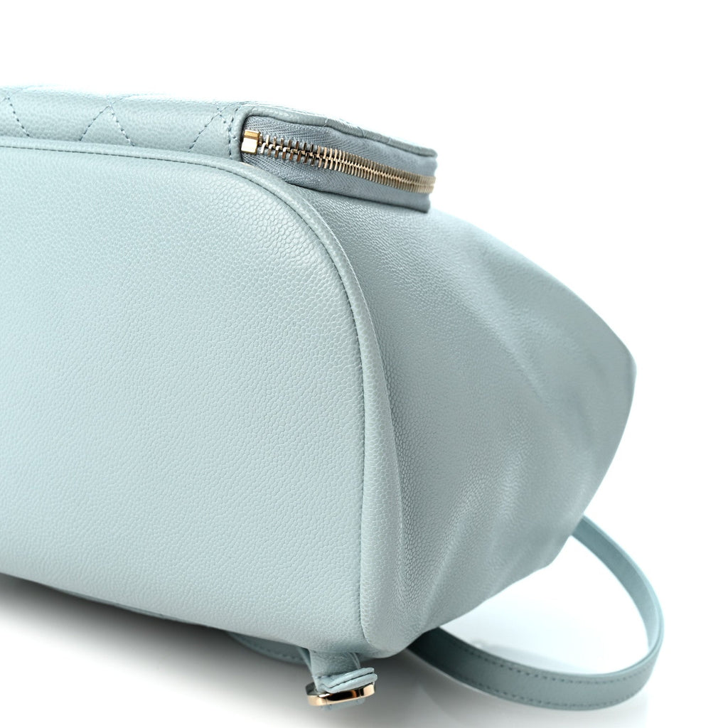 Caviar Quilted Business Affinity Backpack Light Blue