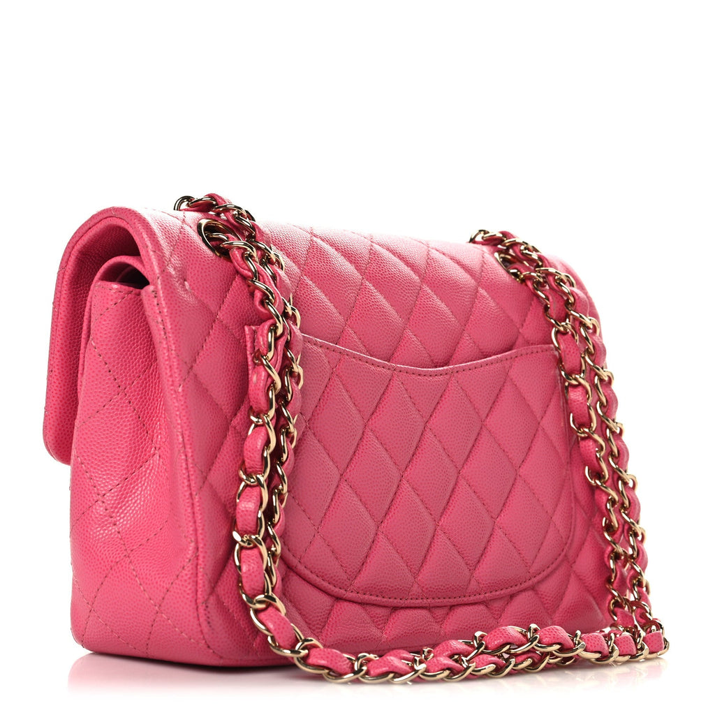 Caviar Quilted Small Double Flap Pink