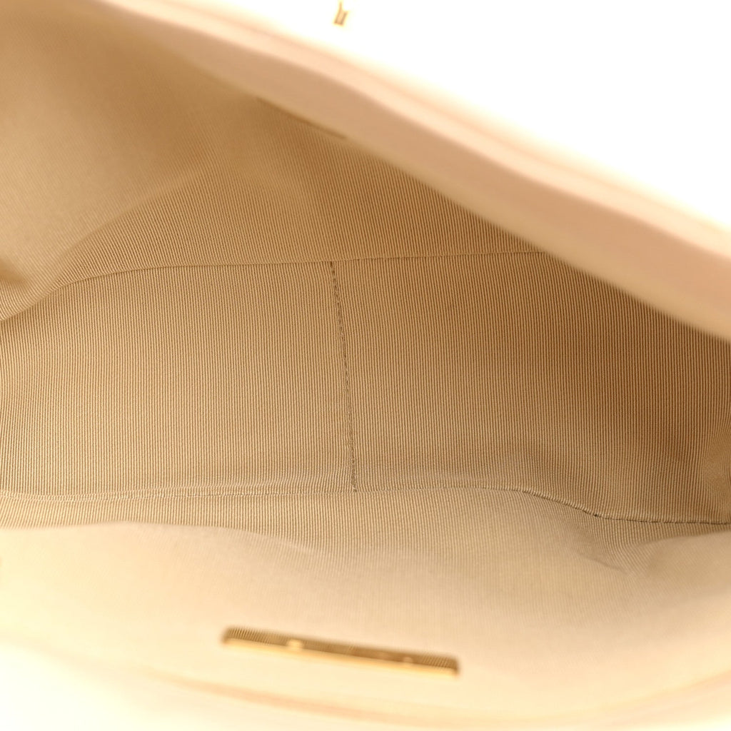 Lambskin Quilted Medium Chanel 19 Flap Light Beige