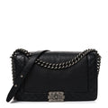 Calfskin New Medium Boy Reverso Flap Black