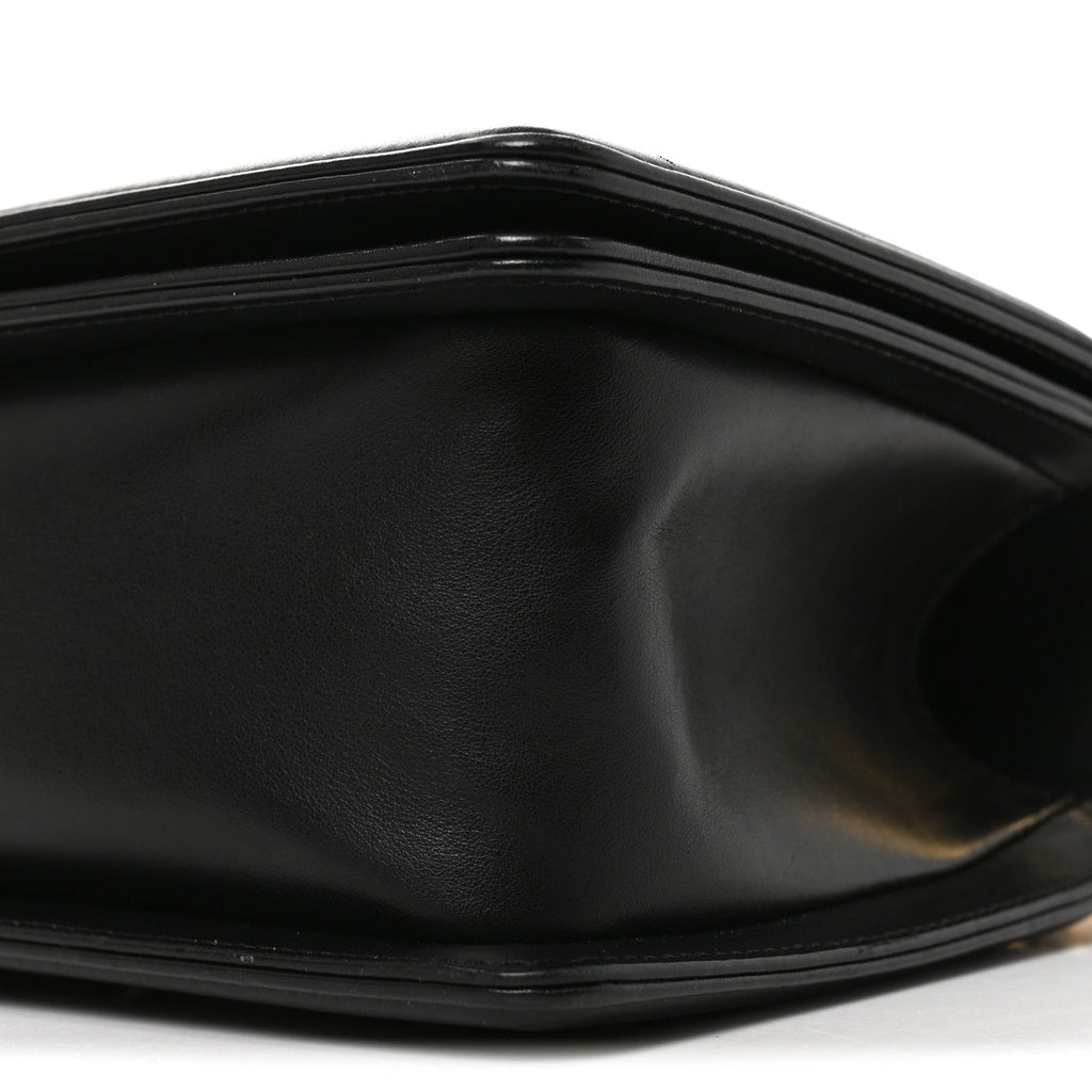Lambskin Chevron Quilted Medium Boy Flap Black