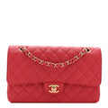Caviar Quilted Medium Double Flap Pink