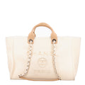 Canvas Pearl Medium Deauville Tote Ecru Beige