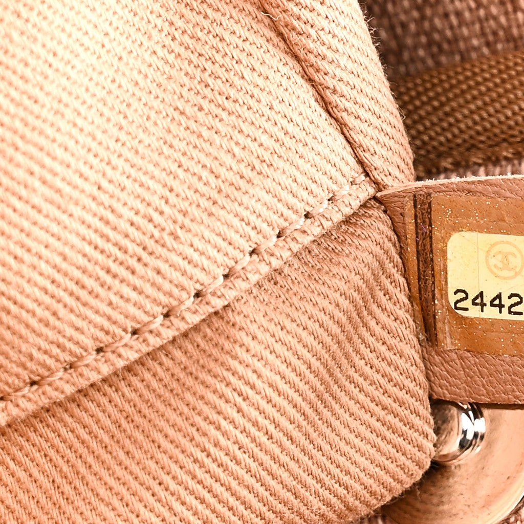 Mixed Fibers Calfskin Mini Deauville Tote Beige