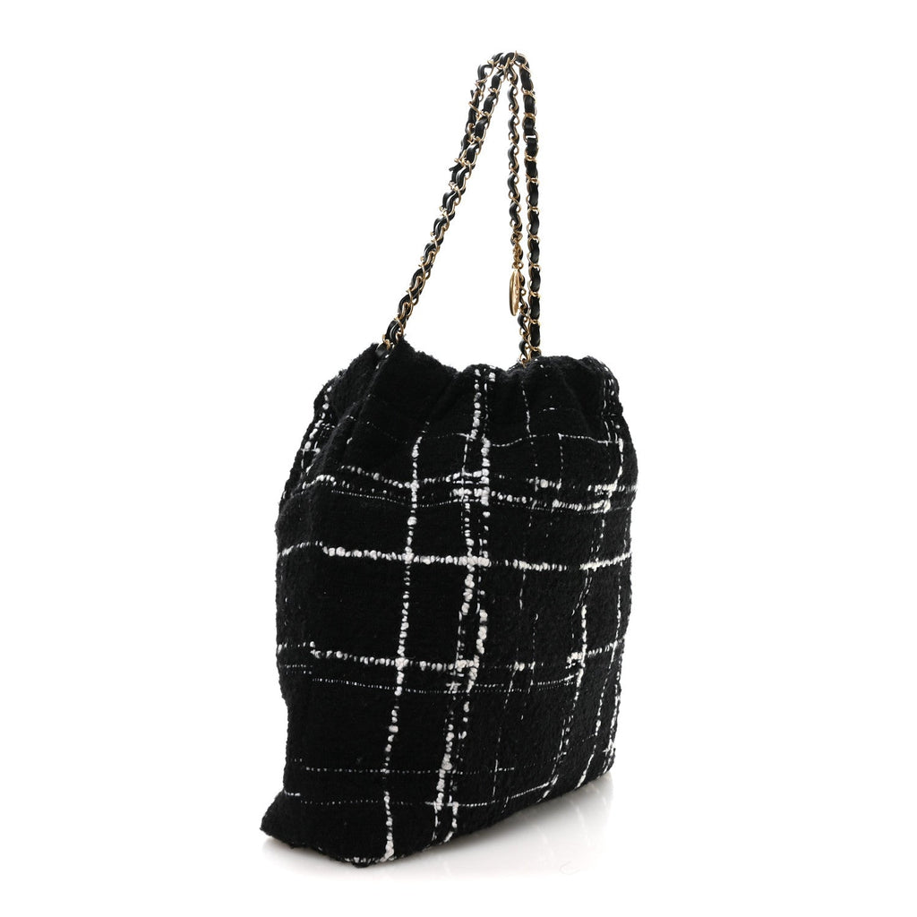 Wool Tweed Quilted Small Chanel 22 Black Multicolor