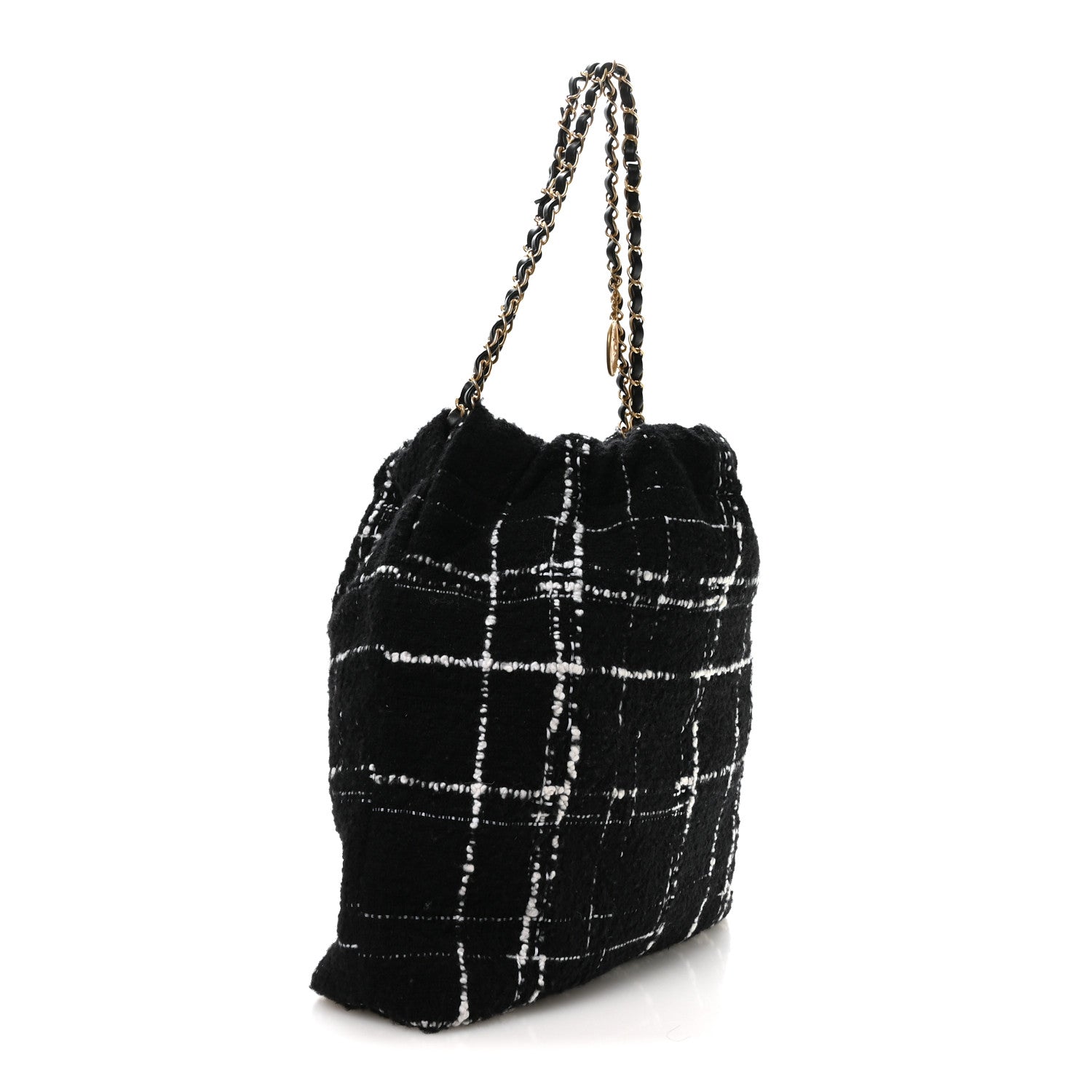 Wool Tweed Quilted Small Chanel 22 Black Multicolor