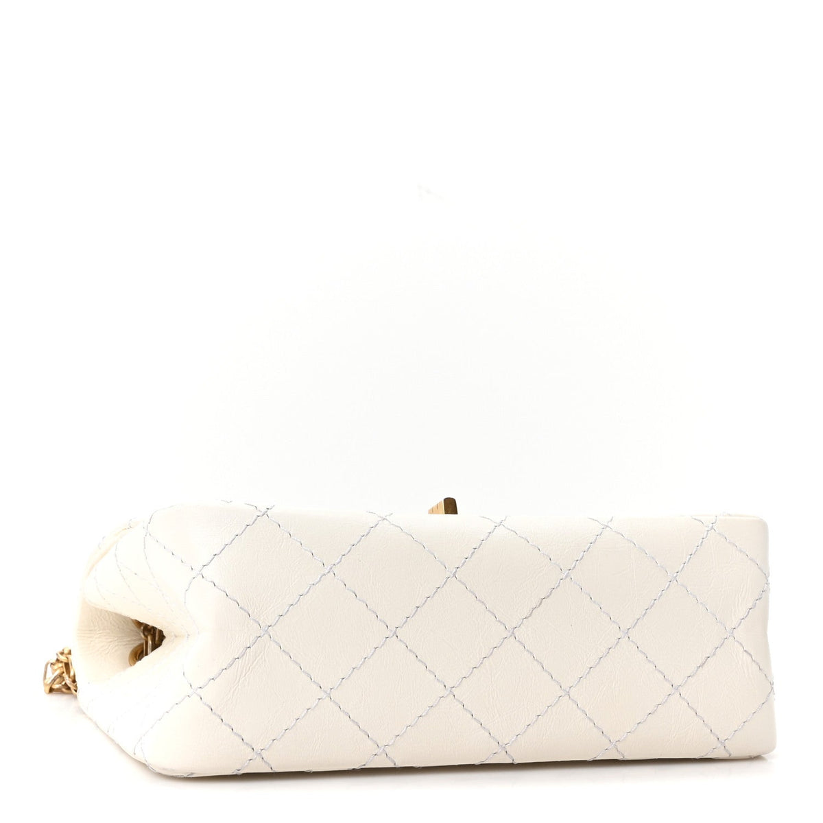 Aged Calfskin Quilted 2.55 Reissue Mini Flap White