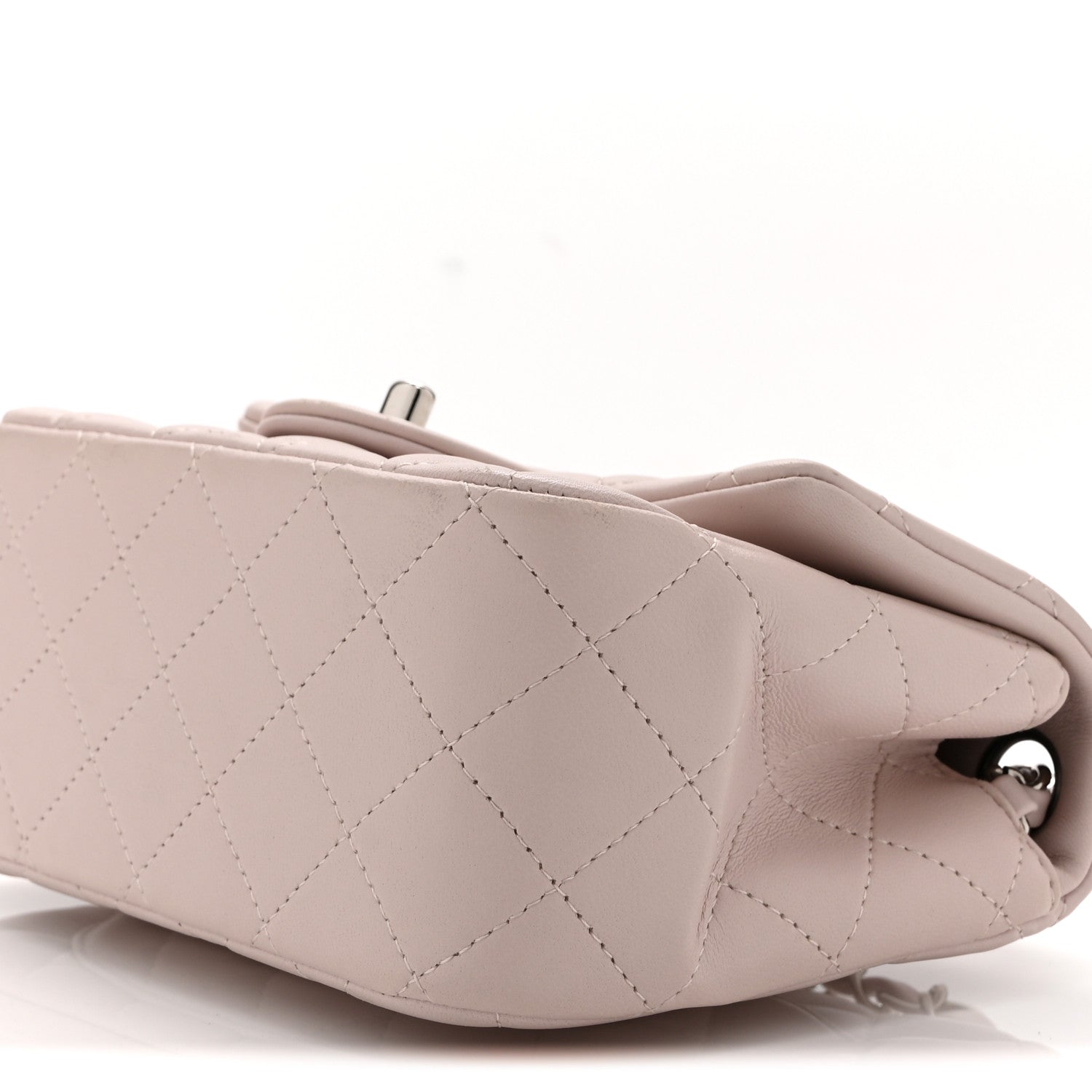 Lambskin Quilted Mini Square Flap Light Pink