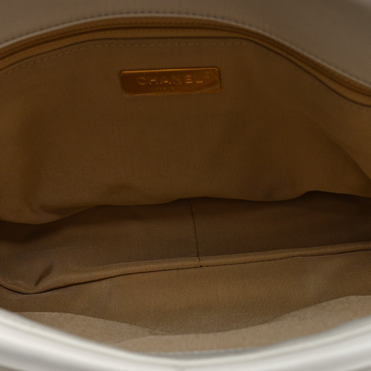 Goatskin Quilted Large Chanel 19 Flap White