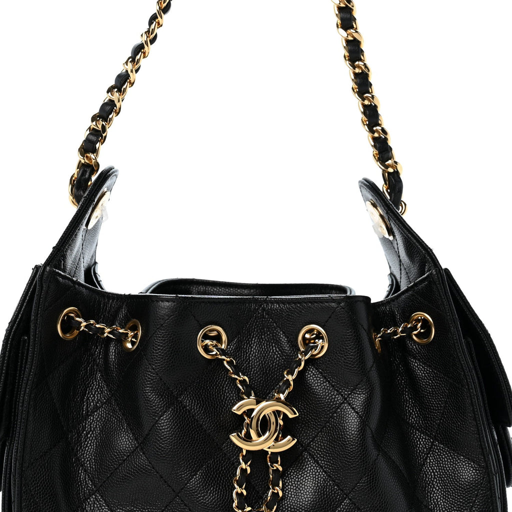 Caviar Quilted Mini Chanel 25 Handbag Black