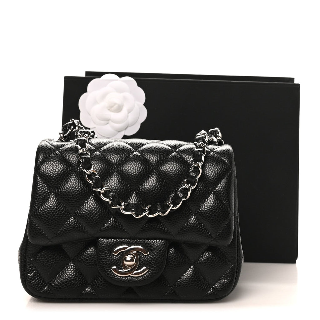 Caviar Quilted Mini Square Flap Black