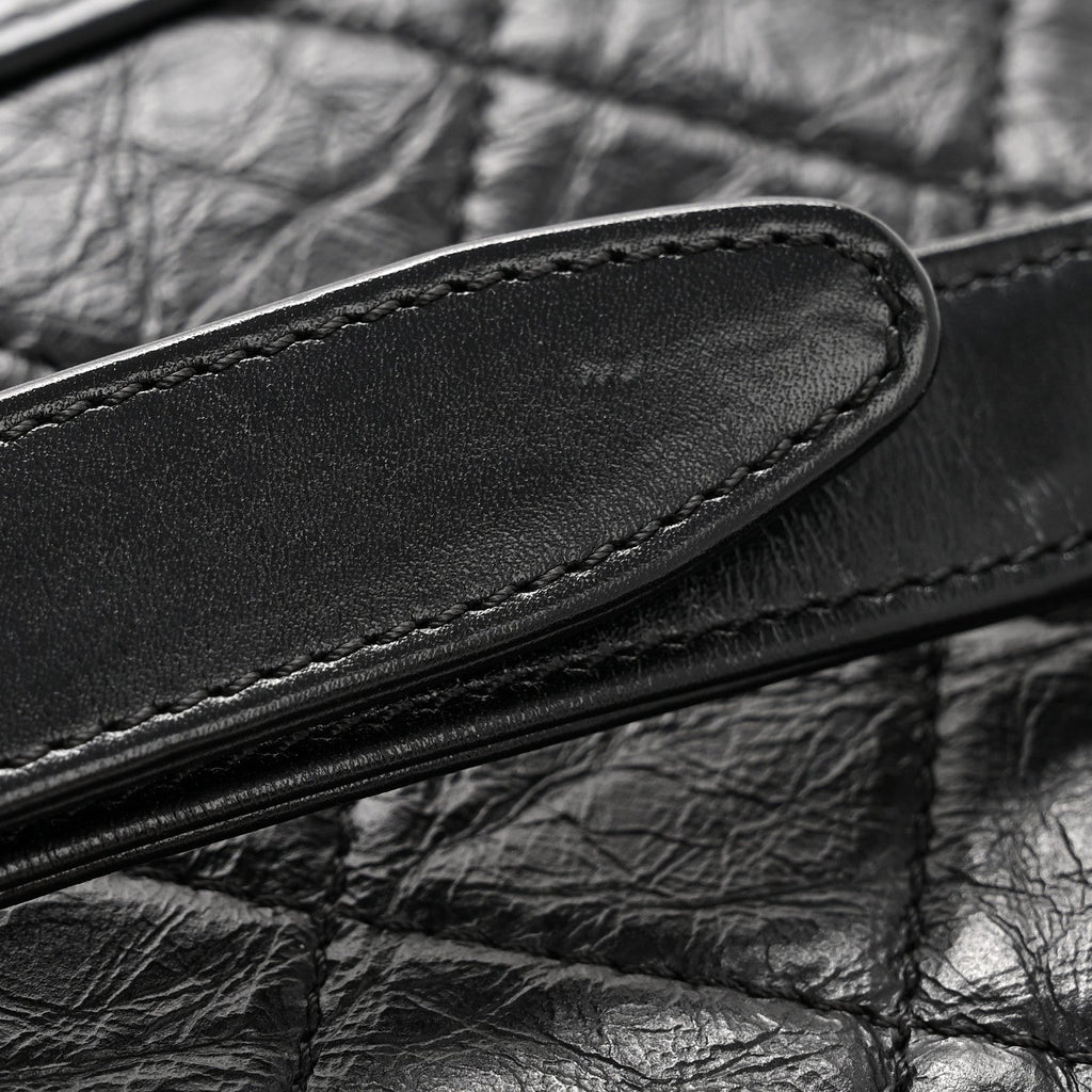 Aged Calfskin Quilted Small Gabrielle Hobo Black