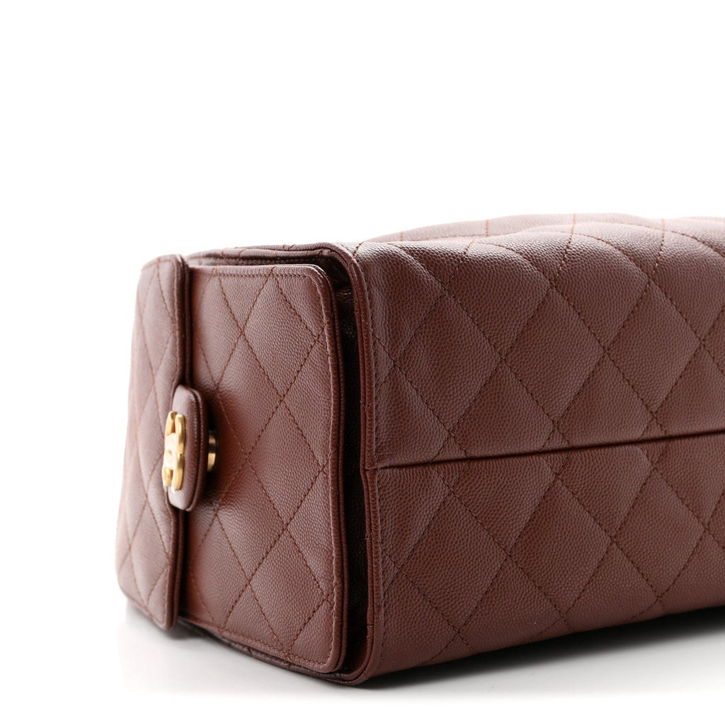 Caviar Quilted Small Chanel 25 Handbag Brown