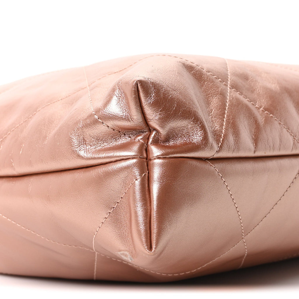 Metallic Calfskin Quilted Chanel 22 Copper