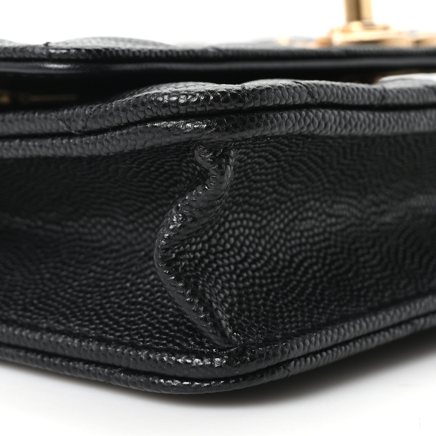 Caviar Quilted Camellia Wallet On Chain WOC Black
