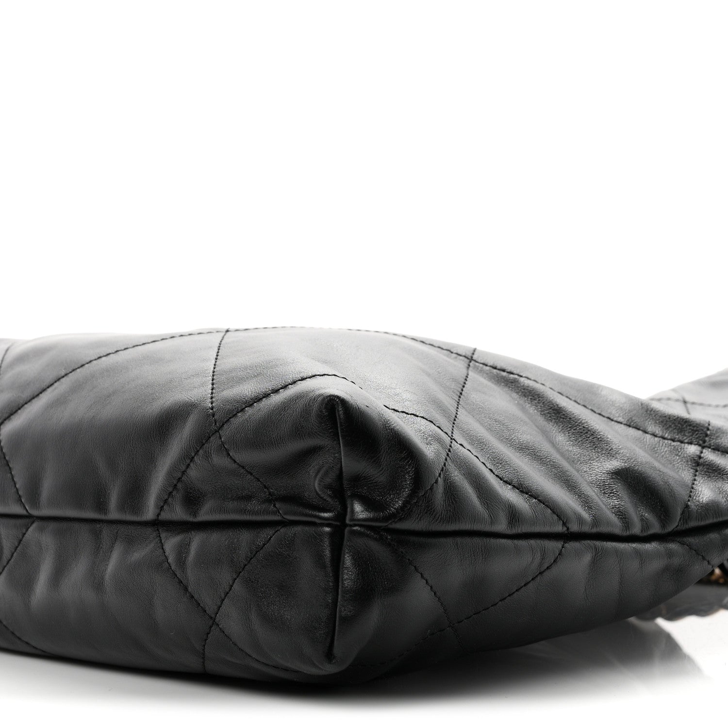 Shiny Calfskin Quilted Small Chanel 22 Black