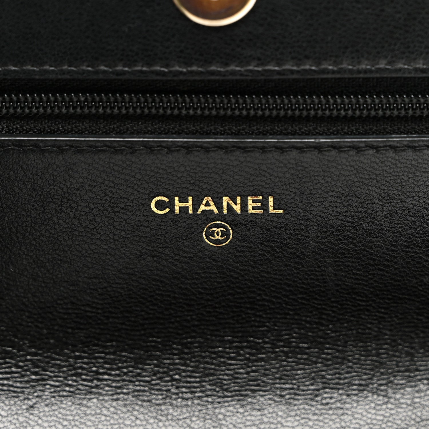 Goatskin Quilted Chanel 19 Wallet On Chain WOC Black