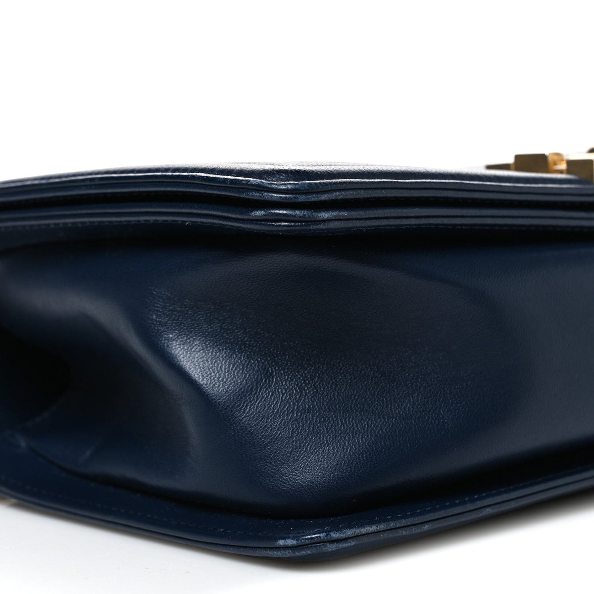Lambskin Quilted Medium Boy Flap Dark Navy