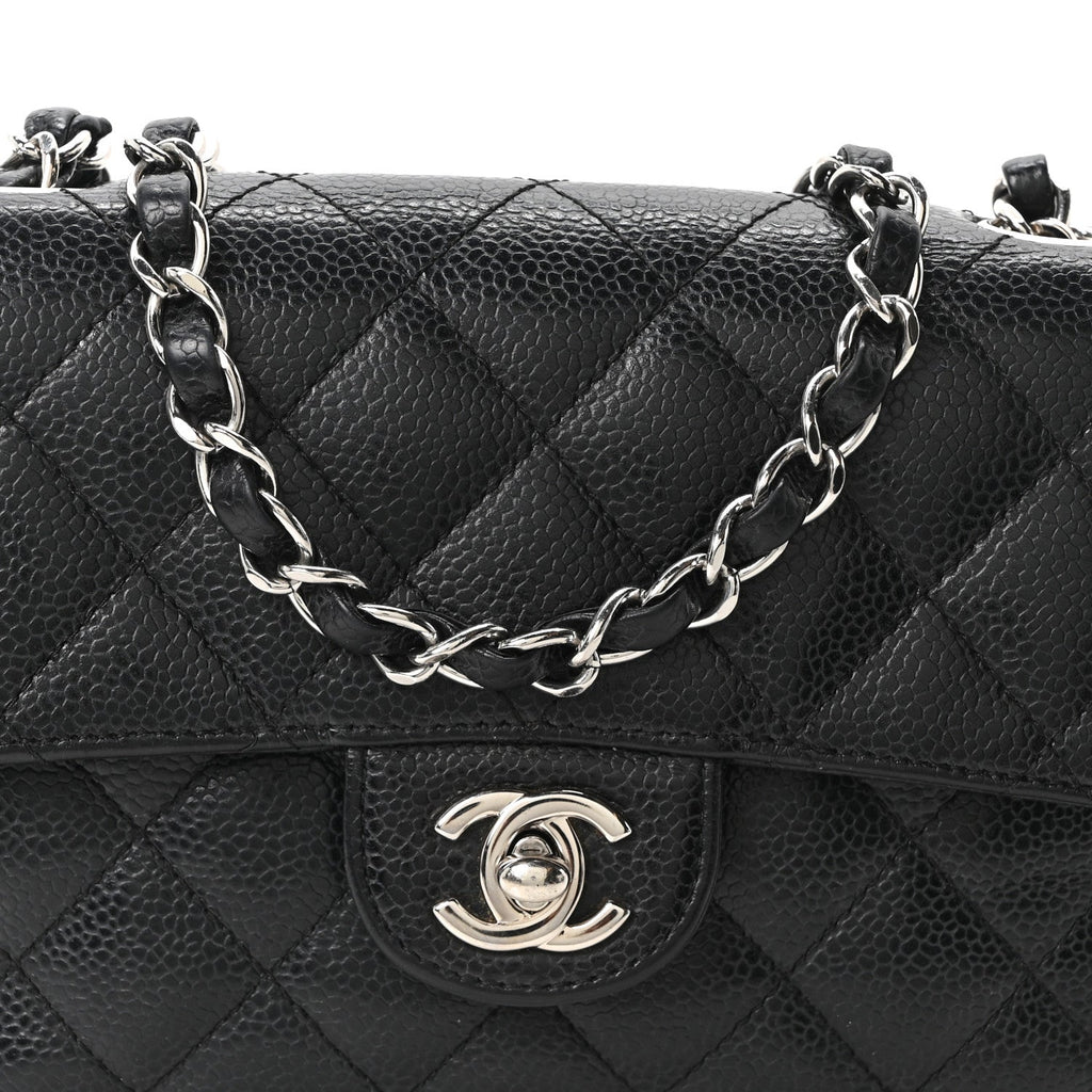 Caviar Quilted Mini Square Flap Black