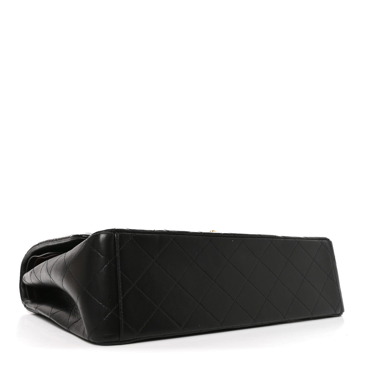 Lambskin Quilted Maxi Double Flap Black
