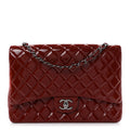 Patent Quilted Maxi Double Flap Red