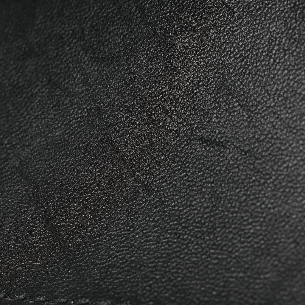 Lambskin Chevron Quilted Medium Double Flap Black