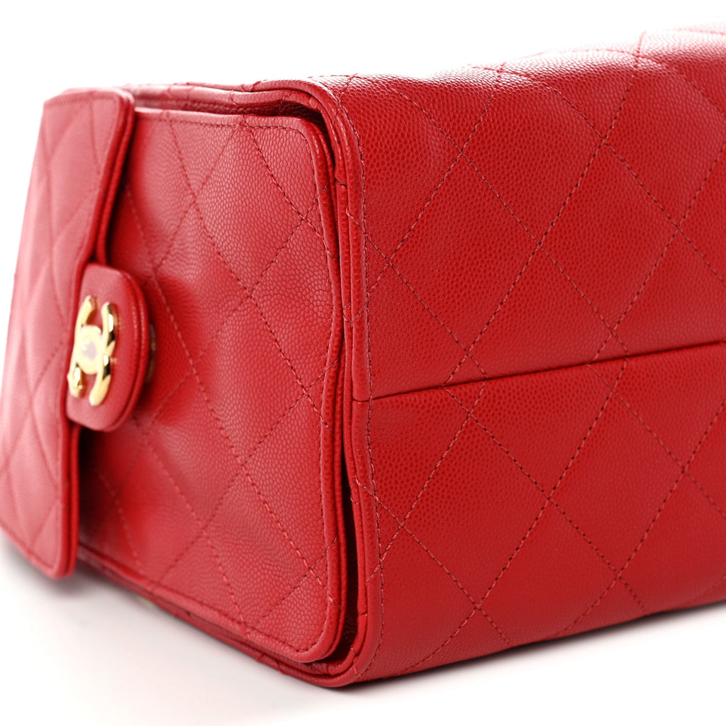 Caviar Quilted Small Chanel 25 Handbag Dark Red