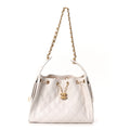 Caviar Quilted Small Chanel 25 Handbag White