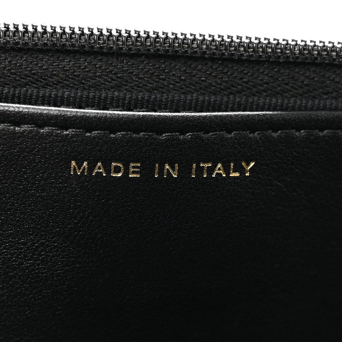 Lambskin Quilted Logo WOC Wallet On Chain Black