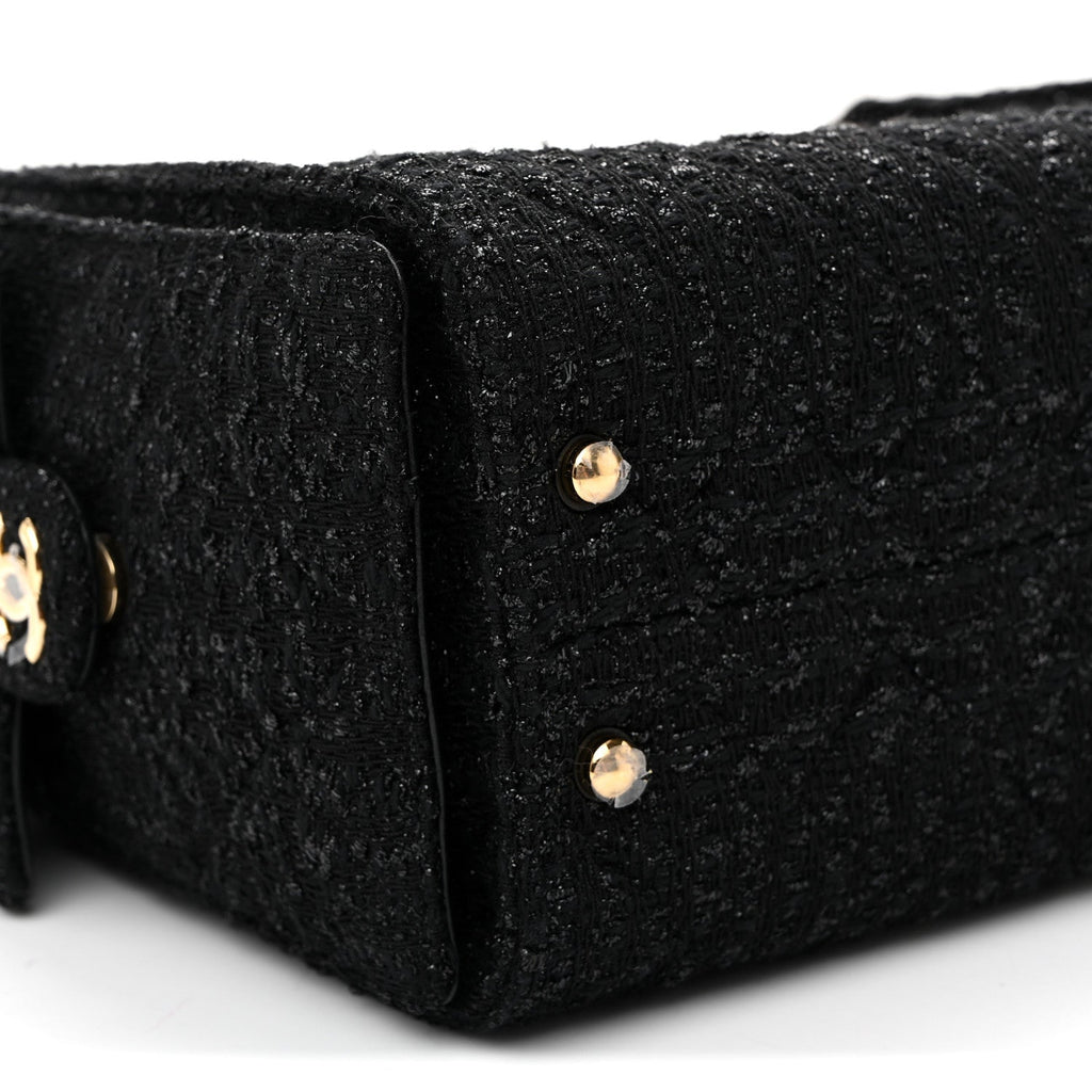 Tweed Quilted Small Chanel 25 Handbag Black