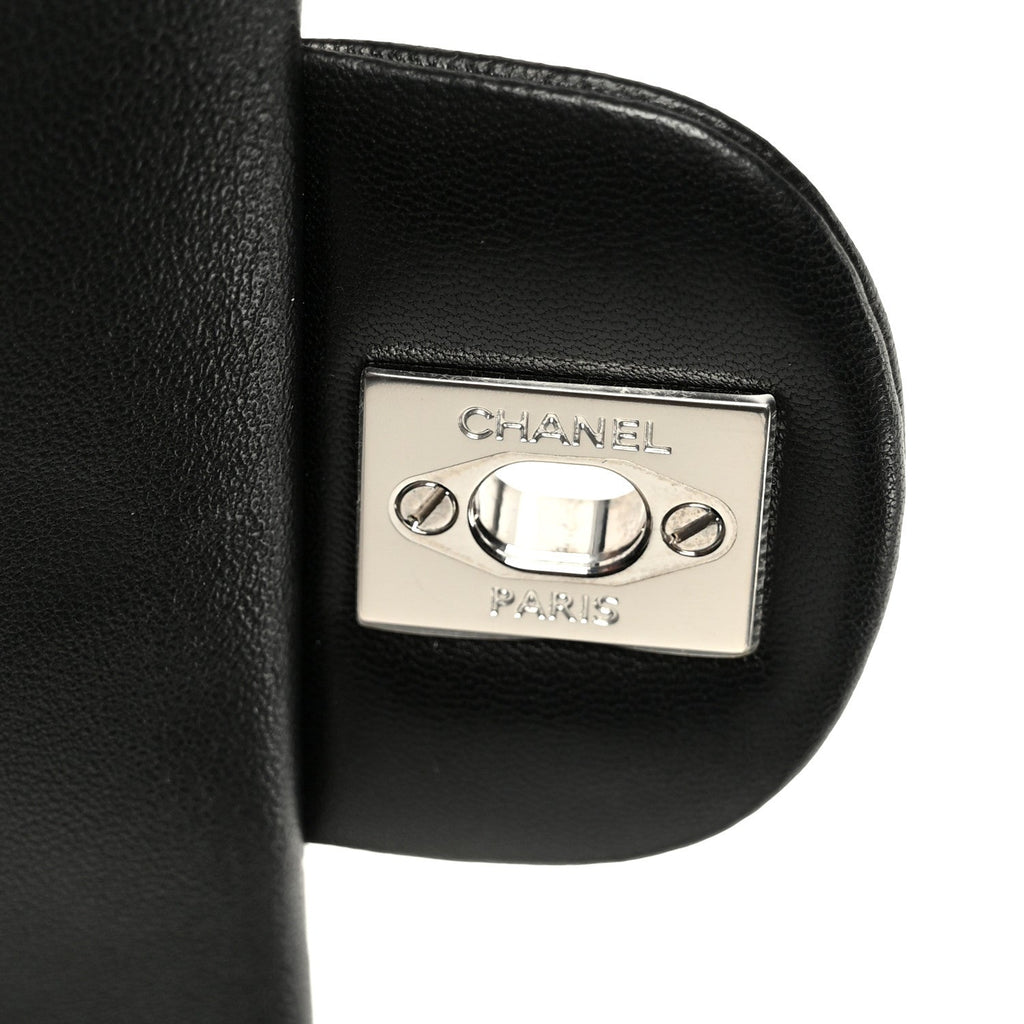 Lambskin Quilted Mini Square Flap Black