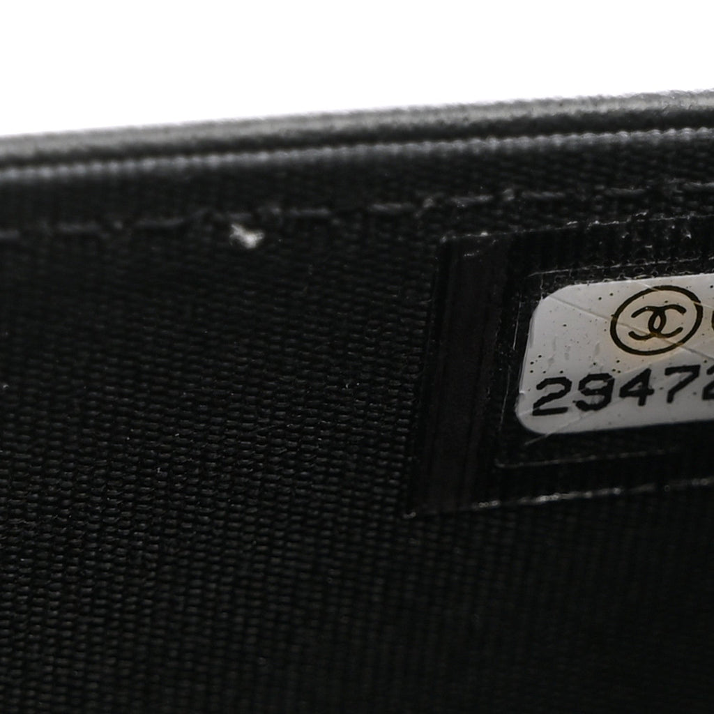 Caviar Quilted Boy Wallet On Chain WOC Black